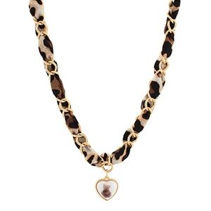 Heart w/Teddy Bear Scarf Chain Necklace